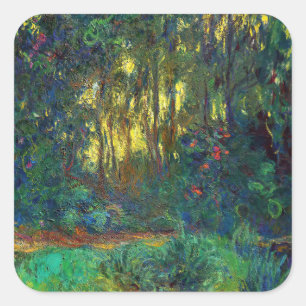 Claude Monet - Ecke eines Teichs mit Seerosen Quadratischer Aufkleber