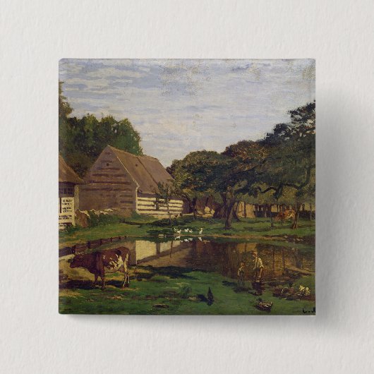 Claude Monet | ein Hof in Normandie Button (Vorderseite)