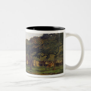 Claude Monet ein Hof in Normandie Zweifarbige Tasse