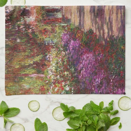 Claude Monet | Ein Weg im Monet-Garten Geschirrtuch (Gefaltet)