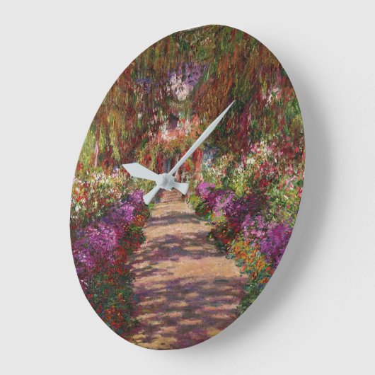 Claude Monet | Ein Weg im Monet-Garten Große Wanduhr (Winkel)