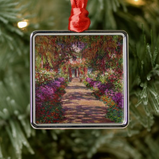 Claude Monet | Ein Weg im Monet-Garten Ornament Aus Metall (Baum)