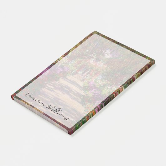 Claude Monet | Ein Weg im Monet-Garten Post-it Klebezettel (angewinkelt)