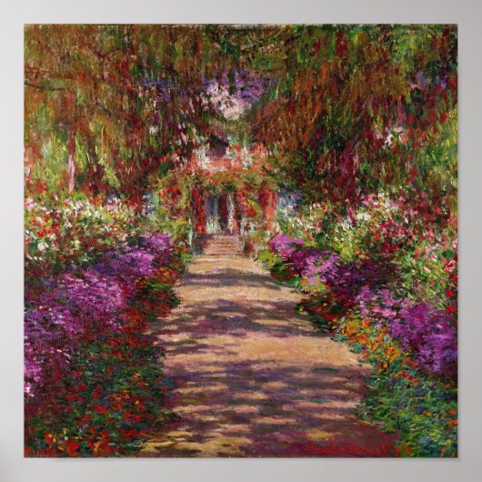 Claude Monet | Ein Weg im Monet-Garten Poster (Vorne)