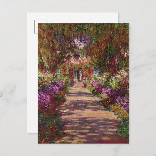 Claude Monet | Ein Weg im Monet-Garten Postkarte (Vorne/Hinten)