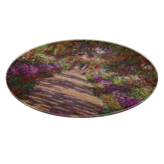 Claude Monet | Ein Weg im Monet-Garten Schneidebrett (Ecke)