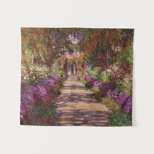 Claude Monet | Ein Weg im Monet-Garten Wandteppich (Vorderseite (Horizontal))