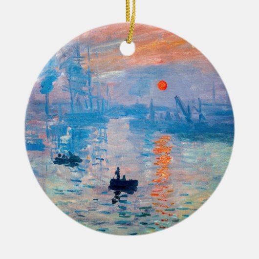 Claude Monet - Eindruck, Sonnenaufgang Keramik Ornament (Vorne)