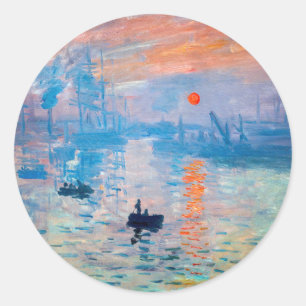 Claude Monet - Eindruck, Sonnenaufgang Runder Aufkleber