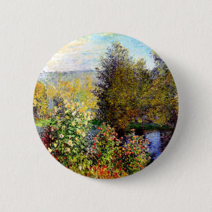 Claude Monet Eine Ecke des Gartens Button
