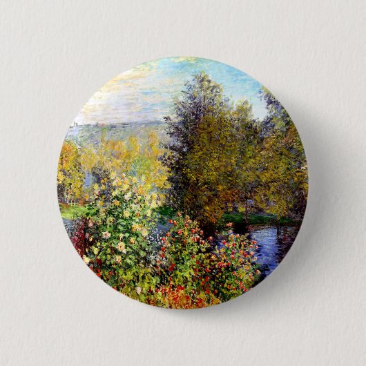Claude Monet Eine Ecke des Gartens Button (Vorderseite)