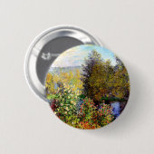 Claude Monet Eine Ecke des Gartens Button (Vorne & Hinten)