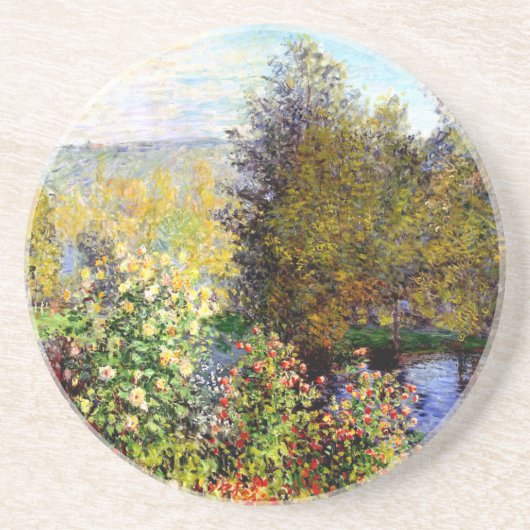Claude Monet Eine Ecke des Gartens Sandstein Untersetzer (Vorne)