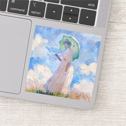 Claude Monet - Eine Frau mit einem Parasol gegenüb Aufkleber (Detail)