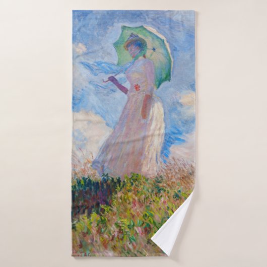 Claude Monet - Eine Frau mit einem Parasol gegenüb Badhandtuch Set (Badehandtuch)