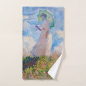 Claude Monet - Eine Frau mit einem Parasol gegenüb Badhandtuch Set (Handtuch)
