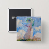 Claude Monet - Eine Frau mit einem Parasol gegenüb Button (Vorne & Hinten)