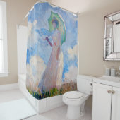 Claude Monet - Eine Frau mit einem Parasol gegenüb Duschvorhang (Beispiel)