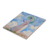 Claude Monet - Eine Frau mit einem Parasol gegenüb Fliese (Seite)