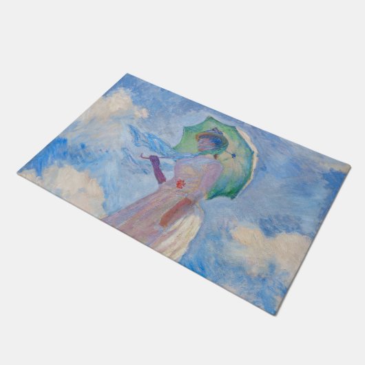 Claude Monet - Eine Frau mit einem Parasol gegenüb Fußmatte (Schrägansicht)
