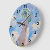 Claude Monet - Eine Frau mit einem Parasol gegenüb Große Wanduhr (Winkel)