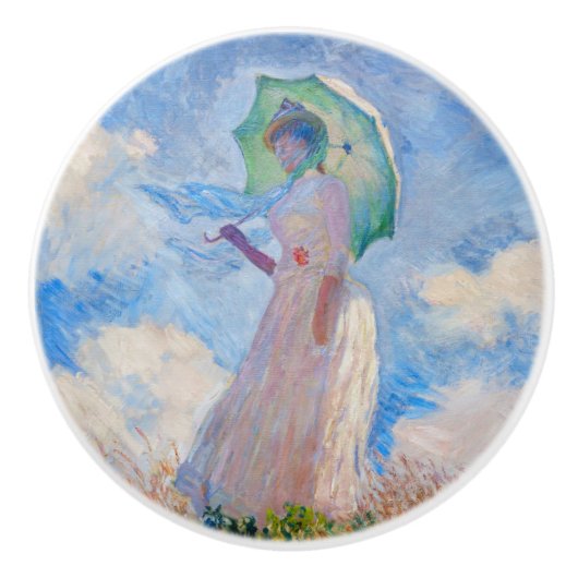 Claude Monet - Eine Frau mit einem Parasol gegenüb Keramikknauf (Vorderseite)
