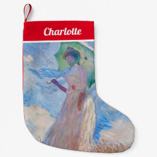 Claude Monet - Eine Frau mit einem Parasol gegenüb Kleiner Weihnachtsstrumpf