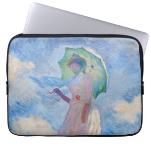Claude Monet - Eine Frau mit einem Parasol gegenüb Laptopschutzhülle