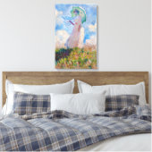 Claude Monet - Eine Frau mit einem Parasol gegenüb Leinwanddruck (Insitu (Schlafzimmer))