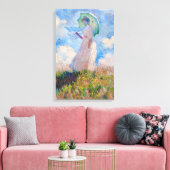 Claude Monet - Eine Frau mit einem Parasol gegenüb Leinwanddruck (Insitu (Wohnzimmer))
