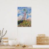 Claude Monet - Eine Frau mit einem Parasol gegenüb Poster (Küche)