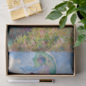 Claude Monet - Eine Frau mit einem Parasol gegenüb Seidenpapier (Geschenk)