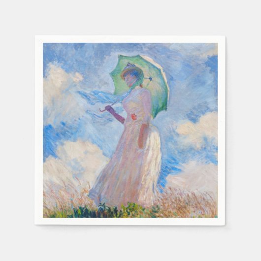 Claude Monet - Eine Frau mit einem Parasol gegenüb Serviette (Vorderseite)