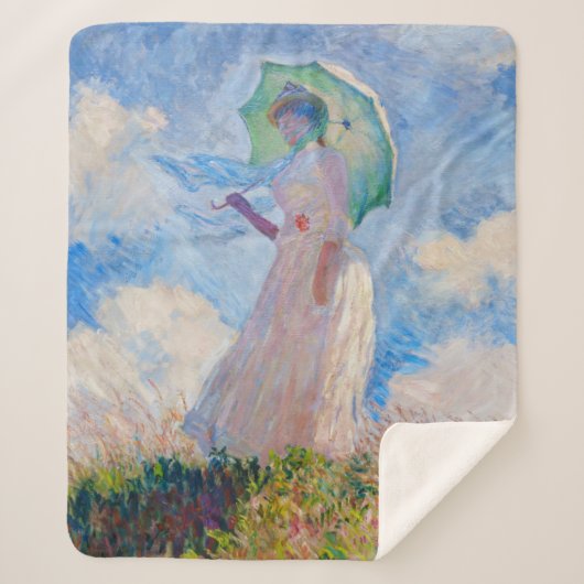 Claude Monet - Eine Frau mit einem Parasol gegenüb Sherpadecke (Vorderseite)