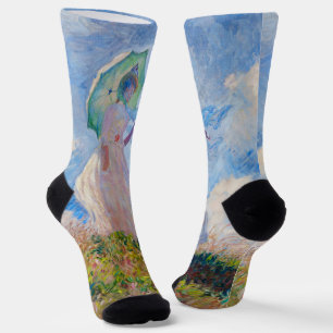 Claude Monet - Eine Frau mit einem Parasol gegenüb Socken