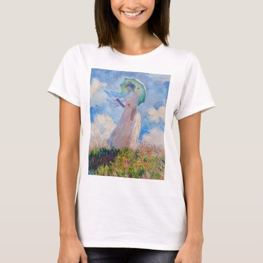Claude Monet - Eine Frau mit einem Parasol gegenüb T-Shirt (Vorderseite)