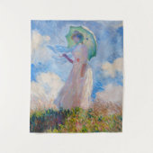 Claude Monet - Eine Frau mit einem Parasol gegenüb Wandteppich (Vorderseite)