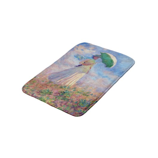 Claude Monet - Eine Frau mit einem Sonnenschirm au Badematte (Schrägansicht)