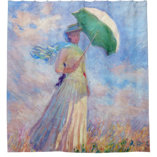 Claude Monet - Eine Frau mit einem Sonnenschirm au Duschvorhang (Vorderseite)