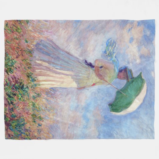 Claude Monet - Eine Frau mit einem Sonnenschirm au Fleecedecke (Vorderseite (Horizontal))