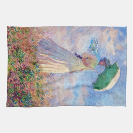 Claude Monet - Eine Frau mit einem Sonnenschirm au Geschirrtuch (Horizontal)