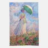 Claude Monet - Eine Frau mit einem Sonnenschirm au Geschirrtuch (Vertikal)
