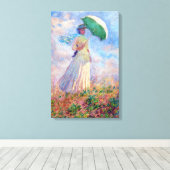 Claude Monet - Eine Frau mit einem Sonnenschirm au Leinwanddruck (Insitu (Holzboden))