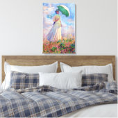 Claude Monet - Eine Frau mit einem Sonnenschirm au Leinwanddruck (Insitu (Schlafzimmer))
