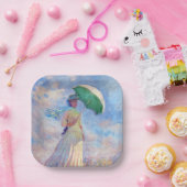 Claude Monet - Eine Frau mit einem Sonnenschirm au Pappteller (Party)