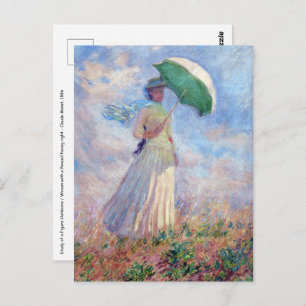 Claude Monet - Eine Frau mit einem Sonnenschirm au Postkarte