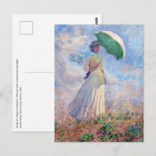 Claude Monet - Eine Frau mit einem Sonnenschirm au Postkarte