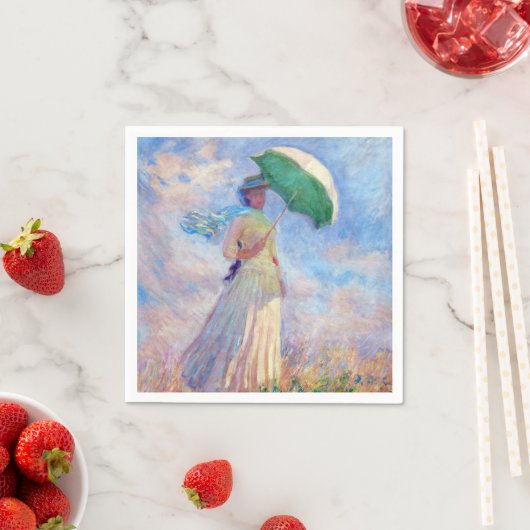Claude Monet - Eine Frau mit einem Sonnenschirm au Serviette (Beispiel)