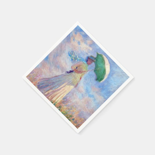 Claude Monet - Eine Frau mit einem Sonnenschirm au Serviette (Ecke)