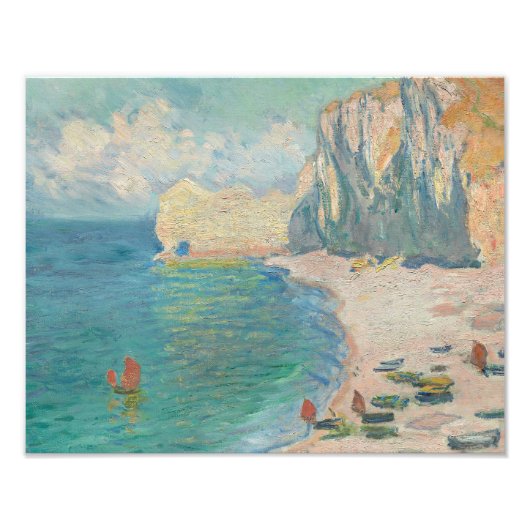 Claude Monet - Etretat - Der Strand und die Falais Fotodruck (Vorne)